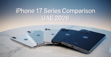 مقارنة جميع إصدارات iPhone 17 في الإمارات 2026 تظهر iPhone 17 وPro وPro Max وAir و17e