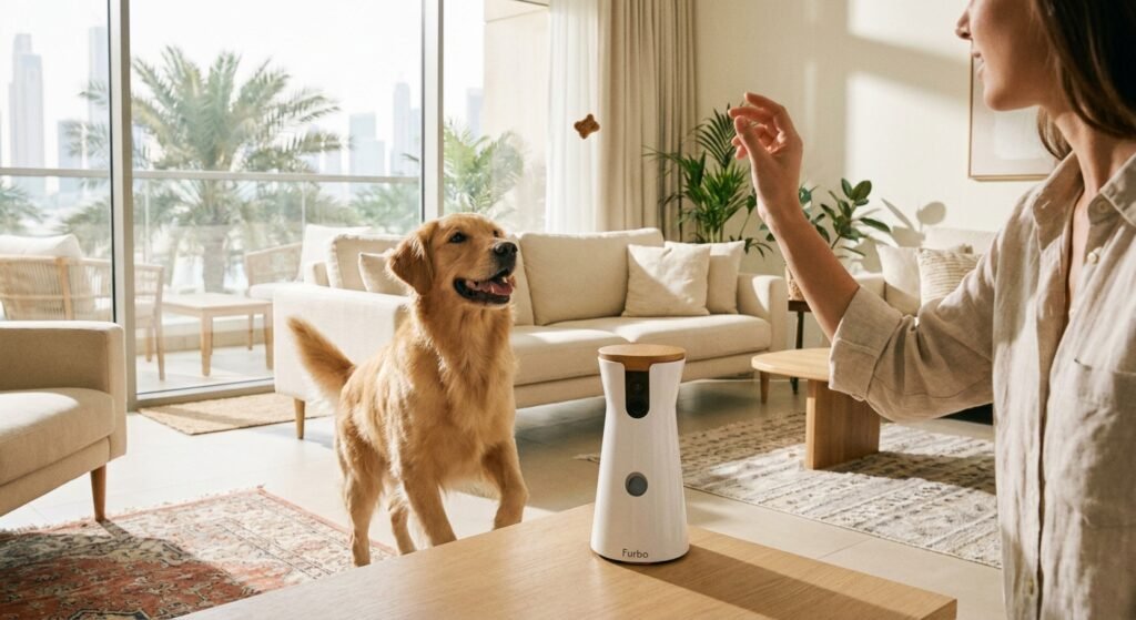 Furbo 360° Dog Camera: Home Security Camera with Barking Alerts, Rotating Pet Treat Camera with Phone App, Smart Home Indoor Puppy Cam with 2-Way Speaker and Night Vision (No Subscription Required) | 360° Rotating Live View, Barking Alerts, Treat Toss, 2-Way Audio, Night Vision, Smart Home Puppy Monitoring, No AI Alerts
