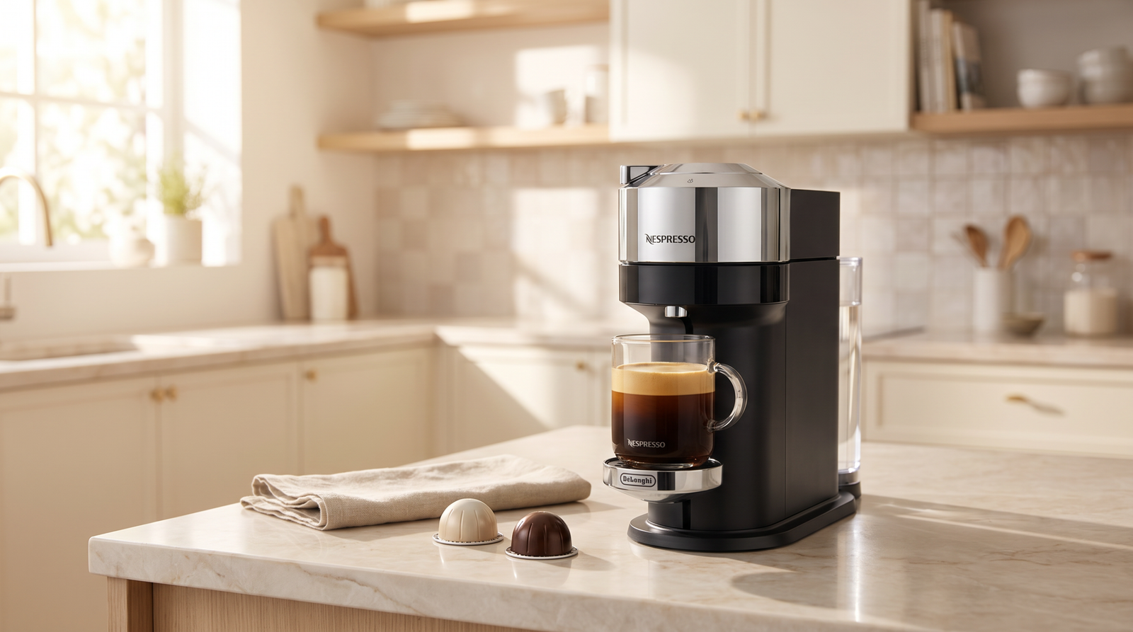 ماكينة Nespresso Vertuo Next في مطبخ حديث في الإمارات